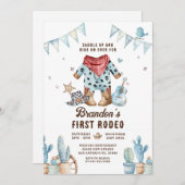 ウエスタンファースト男の赤ちゃん誕生日 招待状 (正面/裏面)