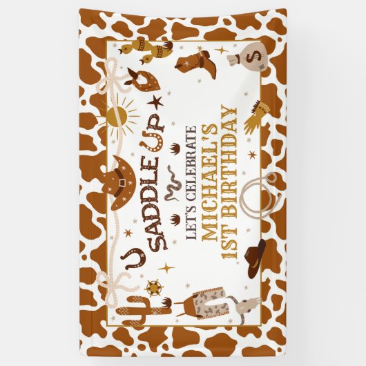 ウエスタンファースト誕生日バナー 横断幕 (縦)