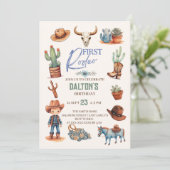ウエスタンファースト誕生日ロデオカウボーイ誕生日 招待状 (スタンド正面)