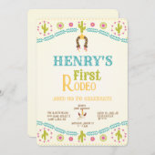 ウエスタンファースト誕生日ロデオベビー 招待状 (正面/裏面)