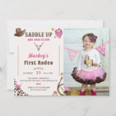 ウエスタンファースト誕生日ロデオ写真 招待状 (正面)