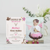 ウエスタンファースト誕生日ロデオ写真 招待状 (スタンド正面)