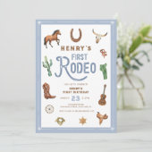ウエスタンファースト誕生日ロデオ男の赤ちゃん招待状 招待状 (スタンド正面)