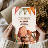 ウエスタンファースト誕生日ロデオ男の赤ちゃん 招待状