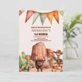 ウエスタンファースト誕生日ロデオ男の赤ちゃん 招待状 (スタンド正面)