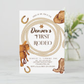 ウエスタンファースト誕生日招待状 男女兼用 招待状 (スタンド正面)