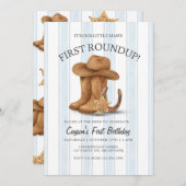 ウエスタンファースト誕生日 | カウボーイ | 最初の総括 招待状 (正面/裏面)