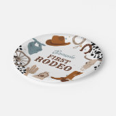 ウエスタンファースト・ロデオ・ワイルドウェスト・ボーイ・ファースト誕生日 ペーパープレート (アングル)