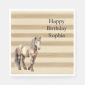 ウエスタンファームクリーストライプム誕生日 スタンダードランチョンナプキン (正面)