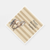 ウエスタンファームクリーストライプム誕生日 スタンダードランチョンナプキン (角)