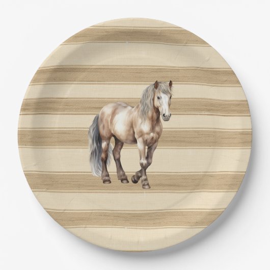 ウエスタンファームクリーストライプム誕生日 ペーパープレート (正面)