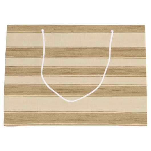 ウエスタンファームクリームストライプ誕生日 ラージペーパーバッグ (正面)