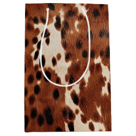 ウエスタンファームブラウンクリームコウィド ミディアムペーパーバッグ