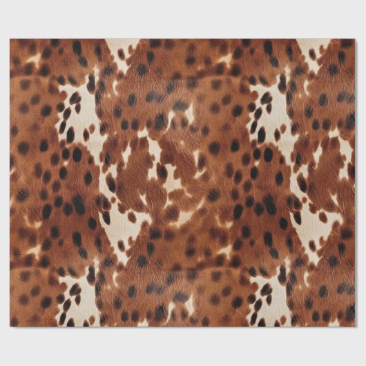 ウエスタンファームブラウンクリームコウィド ラッピングペーパー (フラット)