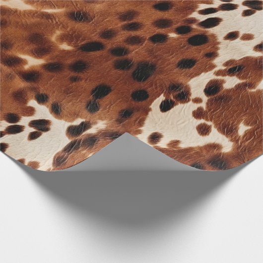 ウエスタンファームブラウンクリームコウィド ラッピングペーパー (角)