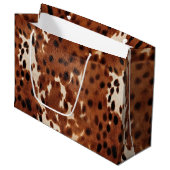 ウエスタンファームブラウンクリームコウィド ラージペーパーバッグ (正面アングル)