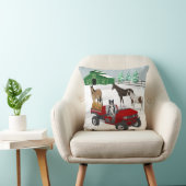 ウエスタンファームホースランチレッドATV犬と納屋 クッション (椅子)