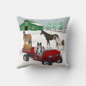 ウエスタンファームホースランチレッドATV犬と納屋 クッション (裏面)