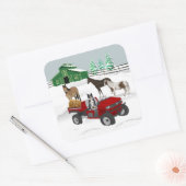 ウエスタンファームホースランチレッドATV犬と納屋 スクエアシール (封筒)