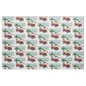 ウエスタンファームホースランチレッドATV犬と納屋 ファブリック (ファットクウォーター)