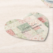 ウエスタンファームミントピンクフローラキルトパターン ペーパーコースター (アングル)