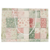 ウエスタンファームミントピンクフローラキルトパターン ラージペーパーバッグ (裏面)