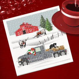 ウエスタンファームランチサンタキャトルアンドドッグ スタンダードカクテルナプキン