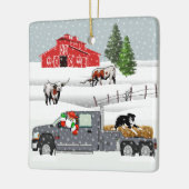 ウエスタンファームランチサンタキャトルアンドドッグ セラミックオーナメント (左)