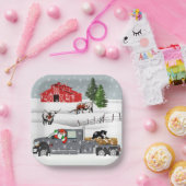 ウエスタンファームランチサンタキャトルアンドドッグ ペーパープレート (パーティー)