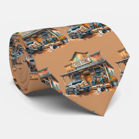 ウエスタンファームランチ食べ物を与えスストアと男性 ネクタイ (ロール)