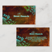 ウエスタンフローラ名刺ブラウンブルーグランジ 名刺 (正面/裏面)