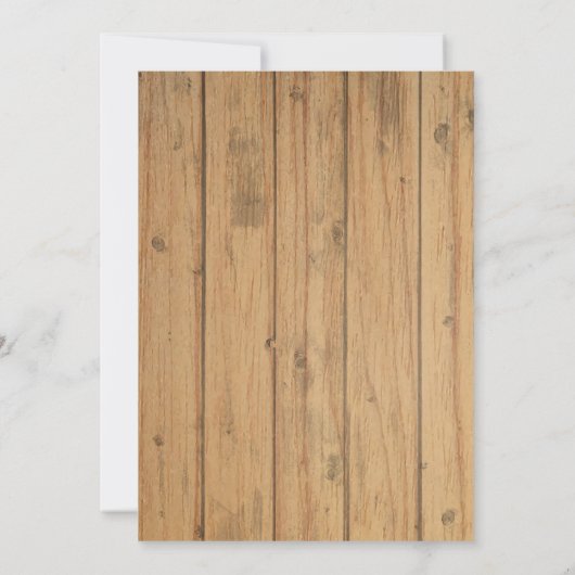 ウエスタンブライダルシャワーホースシューブラウンウッド 招待状 (裏面)