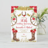 ウエスタンブライトレッドフローラ結婚50周年 招待状 (スタンド正面)