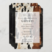 ウエスタンブラウンクリームコウィドカウボーイ女性のカーボーイ 招待状 (正面/裏面)