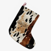 ウエスタンブラウンクリームコウィド動物名 ラージクリスマスストッキング (正面 (吊り時))
