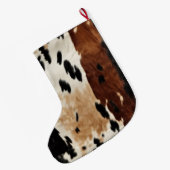 ウエスタンブラウンクリームコウィド動物名 ラージクリスマスストッキング (裏面 (吊り時))