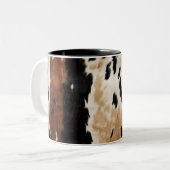 ウエスタンブラウンクリームコウィド動物 ツートーンマグカップ (正面左)