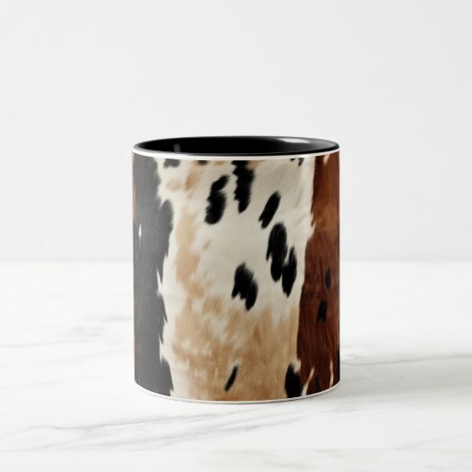 ウエスタンブラウンクリームコウィド動物 ツートーンマグカップ (中央)
