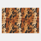 ウエスタンブラウンクリームコウィド動物 ラッピングペーパーシート (正面3)