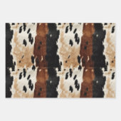 ウエスタンブラウンクリームコウィド動物 ラッピングペーパーシート (正面2)