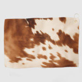 ウエスタンブラウンクリームコウィド ゴルフタオル (横)