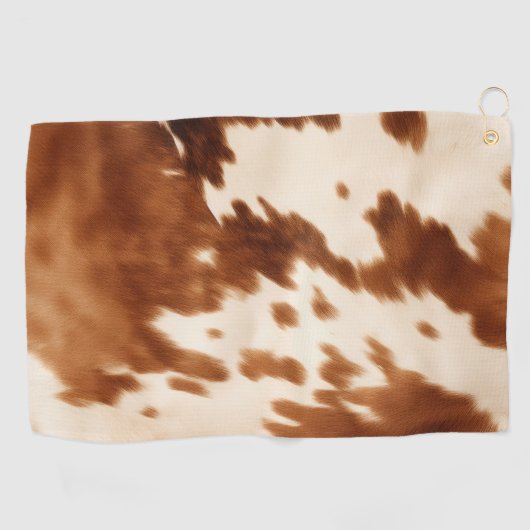 ウエスタンブラウンクリームコウィド ゴルフタオル (横)