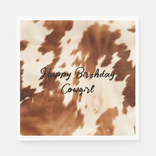 ウエスタンブラウンクリームコウィド スタンダードランチョンナプキン (正面)