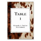 ウエスタンブラウンクリームコウィド テーブルナンバー (正面)