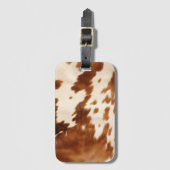 ウエスタンブラウンクリームコウィド ラゲッジタグ (正面縦)