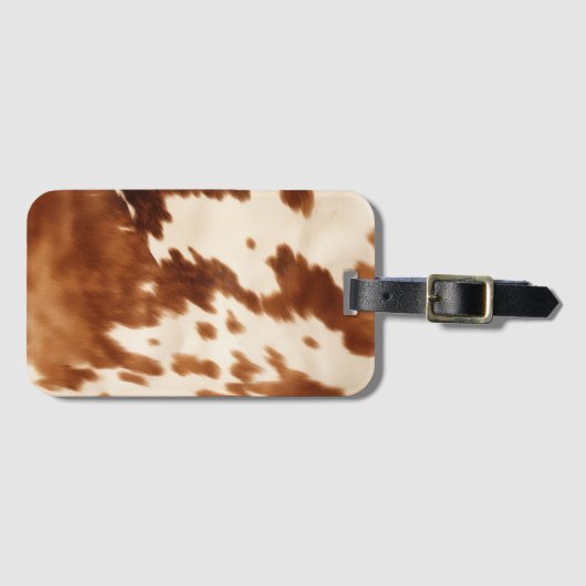 ウエスタンブラウンクリームコウィド ラゲッジタグ (正面横)