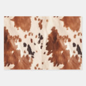 ウエスタンブラウンクリームフローラ女性のカーボーイブーツ ラッピングペーパーシート (正面)