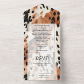 ウエスタンブラウンクリーム動物牛革 オールインワン招待状 (内側)