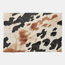 ウエスタンブラウンクリーム動物牛革 キッチンタオル