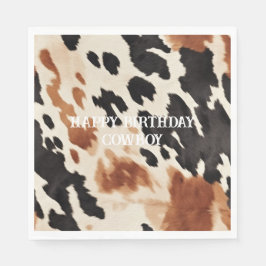 ウエスタンブラウンクリーム動物牛革 スタンダードランチョンナプキン